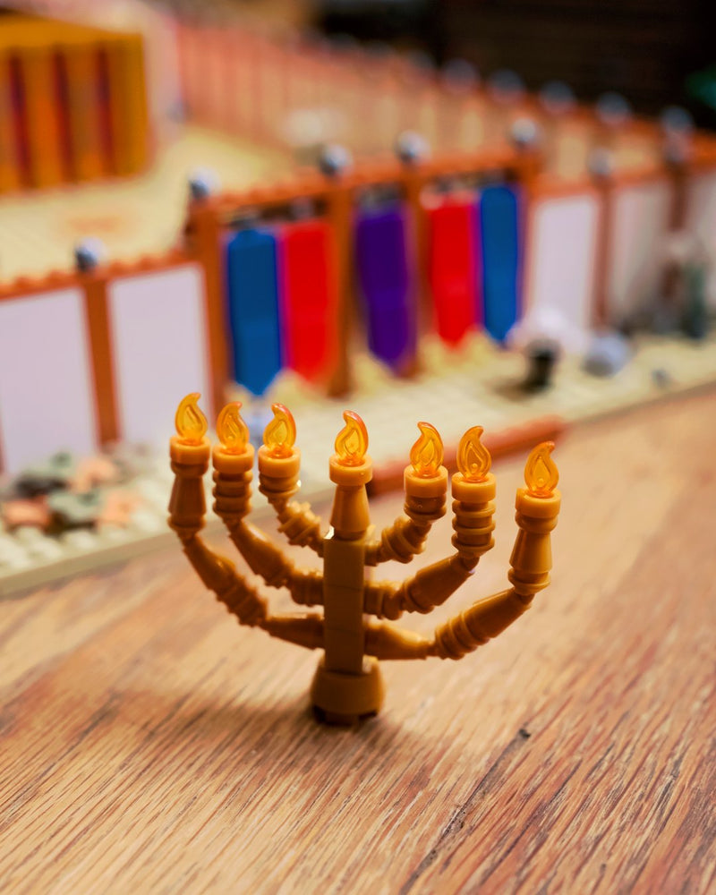 Golden lampstand from the Bible Bricks Tabernacle set